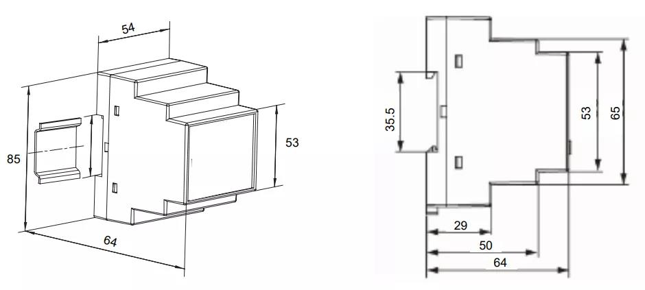 energy meter dimension